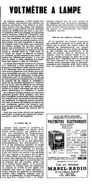 Voltmétre Electronique ; Mabel Electronique; (ID = 2751111) Equipment
