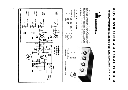Magestic Mezclador de 4 canales M-1019; Magestico Magnedine, (ID = 2419894) Ampl/Mixer