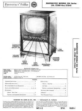 104 Series Ch= CT306; Magnavox Co., (ID = 3026770) Television