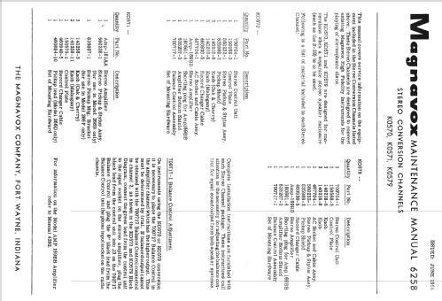 K0579 ; Magnavox Co., (ID = 2619502) Ampl/Mixer