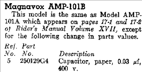 AMP-101B ; Magnavox Co., (ID = 798145) Verst/Mix