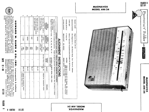 All Wave Super Het. Transistor Seven AW-24; Magnavox Co., (ID = 501745) Radio