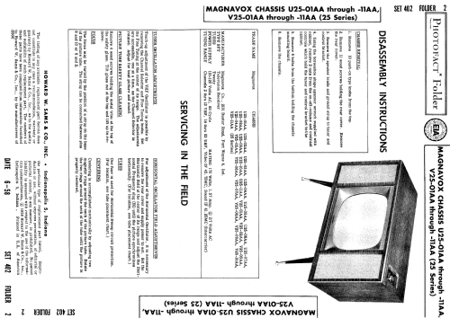 Chassis Ch= U25-11AA; Magnavox Co., (ID = 834005) Televisore