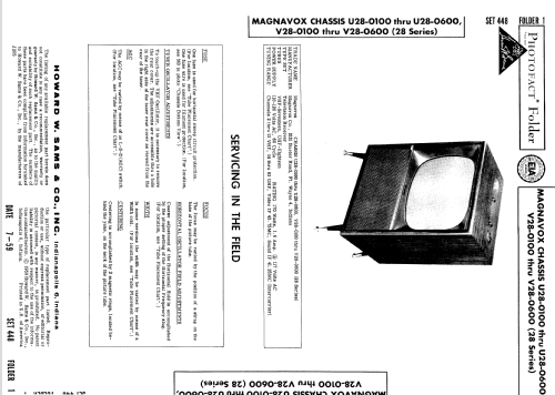 Ch= V28-0100 thru V28-0600; Magnavox Co., (ID = 895260) Télévision