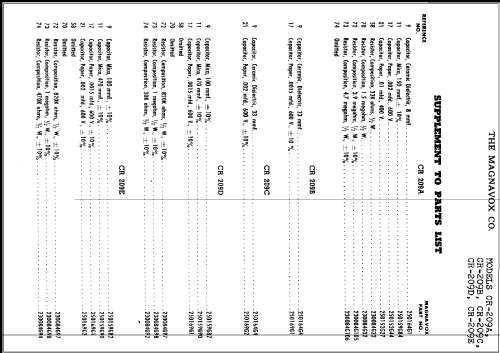 CR-209D ; Magnavox Co., (ID = 289753) Radio