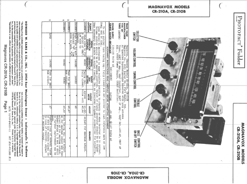 CR-210A ; Magnavox Co., (ID = 1450669) Radio