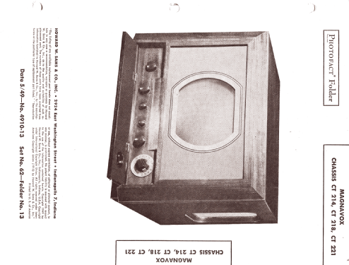 CT-218; Magnavox Co., (ID = 1281346) Télévision