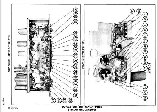 MAGNECORD 100-B,-T,-W,101,102 TAPE RECORDER PHOTOFACT 