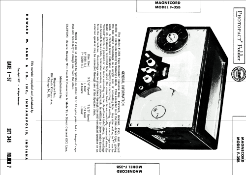 F35-B ; Magnecord, Inc. (ID = 1777701) Sonido-V