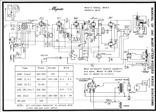 8S452 Ch= 4810; Majestic Radio & (ID = 81983) Radio