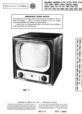 A-70 ; Majestic Radio & (ID = 2991329) Television