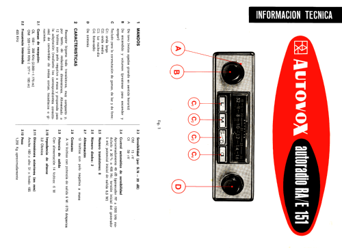 Autovox RA/E-151; Marconi Española S.A (ID = 2229798) Car Radio