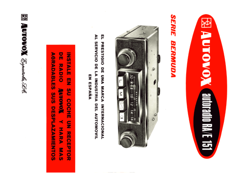 Autovox RA/E-151; Marconi Española S.A (ID = 2229801) Car Radio