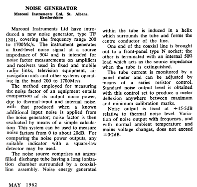 Noise Generator TF1301; Marconi Instruments, (ID = 2668715) Ausrüstung