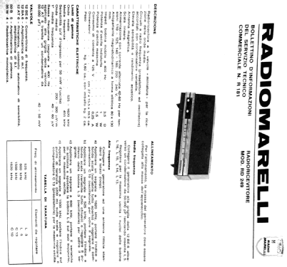 RD249; Marelli Radiomarelli (ID = 2048862) Radio