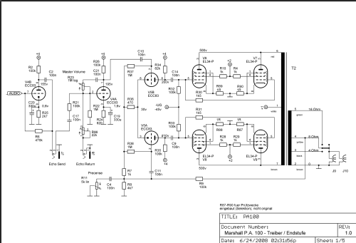 Master P.A. 100 ; Marshall, Jim, (ID = 468006) Ampl/Mixer