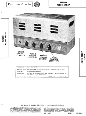 Amplifier ME-27; Masco Mark Simpson (ID = 3008379) Ampl/Mixer