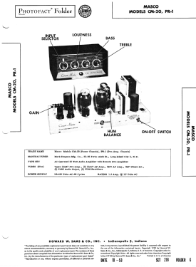 CM-20, PR-1; Masco Mark Simpson (ID = 3207787) Ampl/Mixer