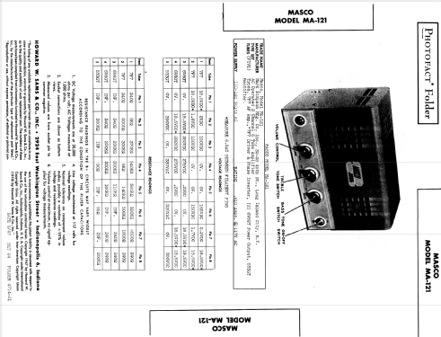 Masco MA-121 ; Masco Mark Simpson (ID = 890358) Ampl/Mixer