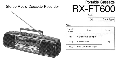 Panasonic Stereo Radio Cassette Recorder RX-FT600; Panasonic, (ID = 1313855) Radio