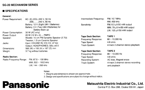 Panasonic Stereo Radio Cassette Recorder RX-FT600; Panasonic, (ID = 1313858) Radio