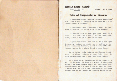 Comprobador de lámparas - válvulas 1960; Maymo, Escuela Radio (ID = 2109431) Equipment