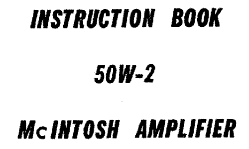 Amplifier 50W-2; McIntosh Audio (ID = 2125828) Ampl/Mixer