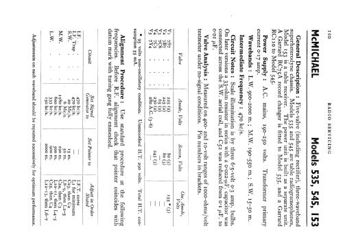 153; McMichael Radio Ltd. (ID = 549947) Radio