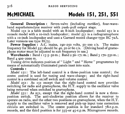 551; McMichael Radio Ltd. (ID = 535284) Radio
