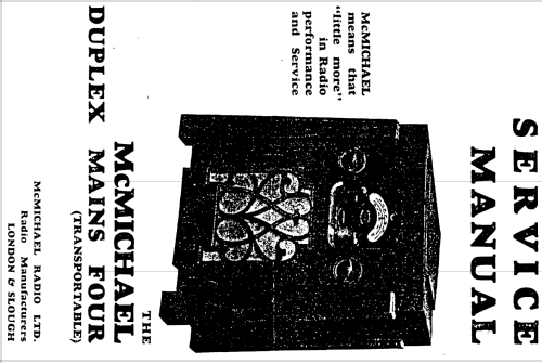 Duplex Mains Four Transportable ; McMichael Radio Ltd. (ID = 1760197) Radio