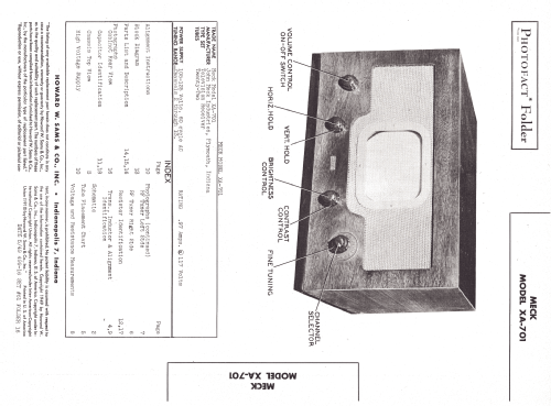 XA-701; Meck, John, (ID = 1280658) Televisore