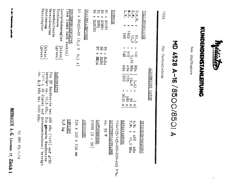 MD8500A; Mediator; La Chaux- (ID = 2408455) Radio