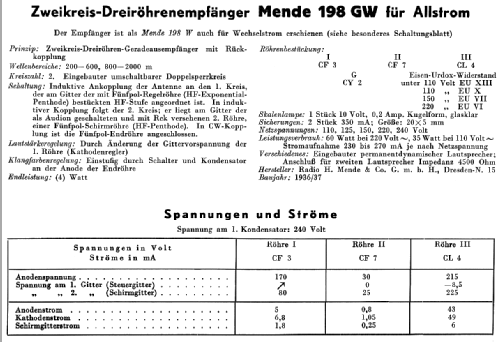 198GW; Mende - Radio H. (ID = 28067) Radio