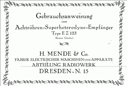 8-Rö-Super EZ123; Mende - Radio H. (ID = 478781) Radio