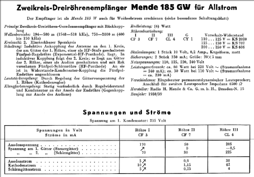 M185-GW ; Mende - Radio H. (ID = 28059) Radio