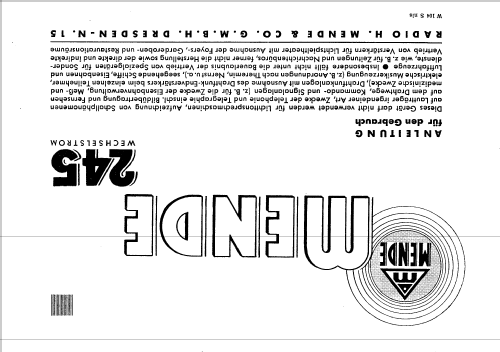 M245 - 245W; Mende - Radio H. (ID = 1931263) Radio