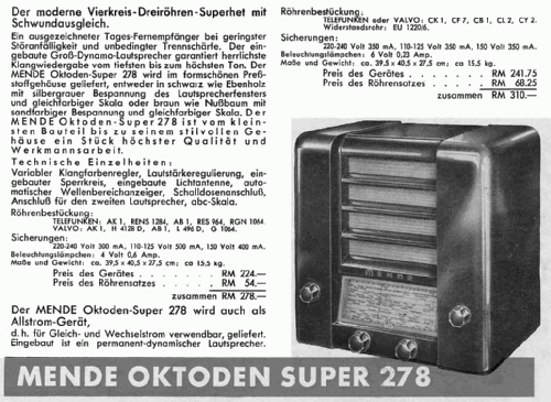 Oktoden-Super M278-W ; Mende - Radio H. (ID = 1476589) Radio