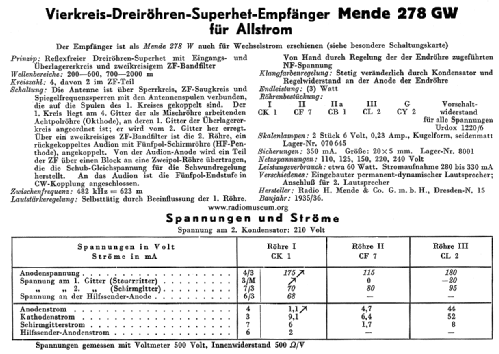 Oktoden-Super M278-GW ; Mende - Radio H. (ID = 28763) Radio