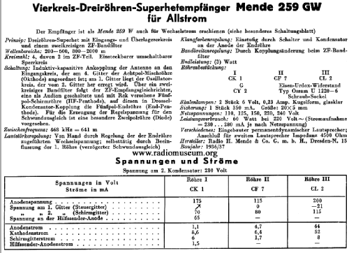 Sparsuper 259GW; Mende - Radio H. (ID = 28782) Radio