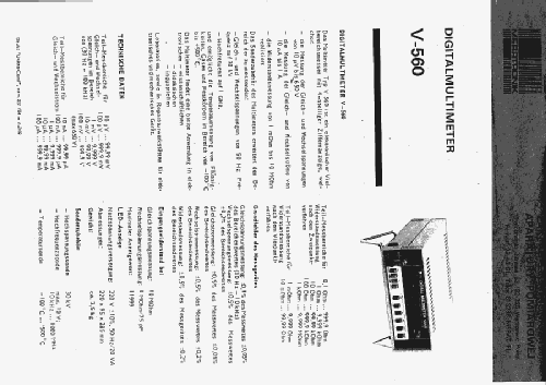 Digital Multimeter V 560; Meratronik SA; (ID = 1383681) Equipment