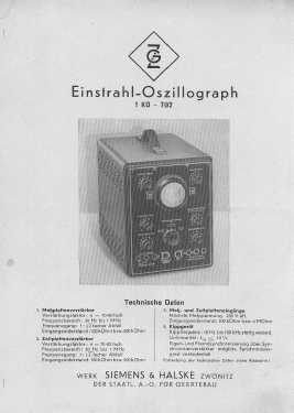 Elektronenstrahl-Oszillograph 1KO-702; Messgerätewerk (ID = 2725633) Equipment
