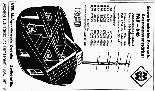 Gemeinschafts-Fernseh-Antennenverstärker FAV-848; Messgerätewerk (ID = 2499501) HF-Verst.