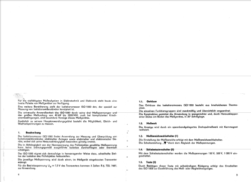 Isolationsmessgerät ISO 1000; Messtechnik (ID = 1521175) Equipment