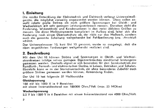 Universal-Messinstrument UNI 10; Messtechnik (ID = 1874456) Equipment