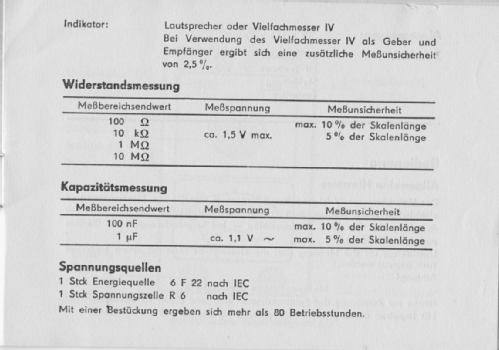 Vielfachmesser IV ; Messtechnik (ID = 2150538) Equipment