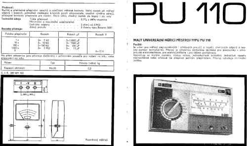 Voltampermeter PU-110; Metra Blansko; (ID = 1783563) Equipment