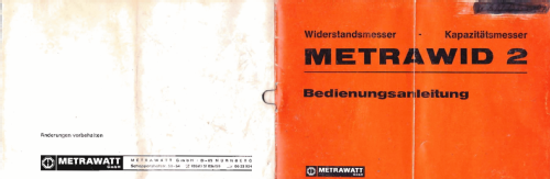 Metrawid 2; Metrawatt, BBC Goerz (ID = 3008739) Ausrüstung