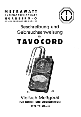 Tavocord ; Metrawatt, BBC Goerz (ID = 3000028) Equipment