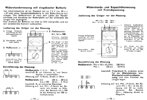 Unigor 4p Type 226224; Metrawatt, BBC Goerz (ID = 223042) Ausrüstung