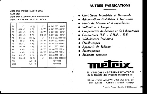 Electropince MX 400; Metrix, Compagnie (ID = 1182753) Equipment